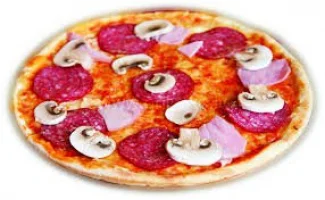 Tomaat, kaas, champignons, salami en oregano